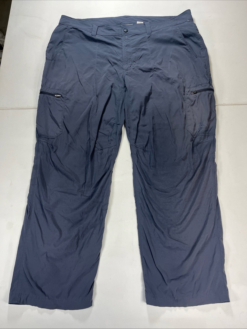 L.L.Bean Cresta Pants Mens 40 X 29 Gray Nylon Windbreaker Cargo Hiking Stretch